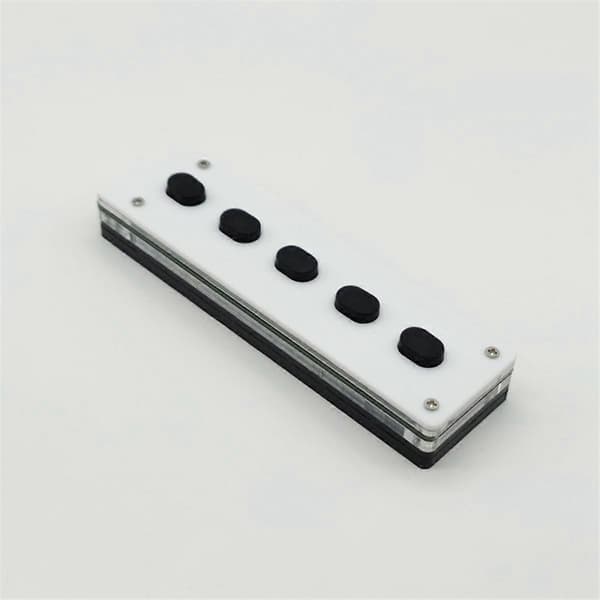 Lydløst silikone Bluetooth brugerdefineret programmerbart makrotastatur med 5 taster, makropad, kopier/indsæt USB-tastatur, Bluetooth+USB+Trådløs