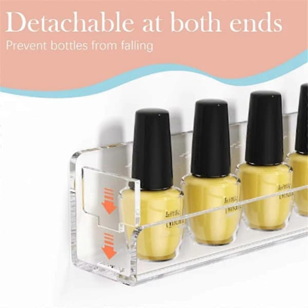 Nagellacksdisplayställ Akrylvägg med avtagbara sidopaneler Fingerväggmonterat displayställ