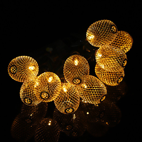 Batteridriven ihålig metall ananasform LED-slingljus fest bröllopsgård lampa 10LED
