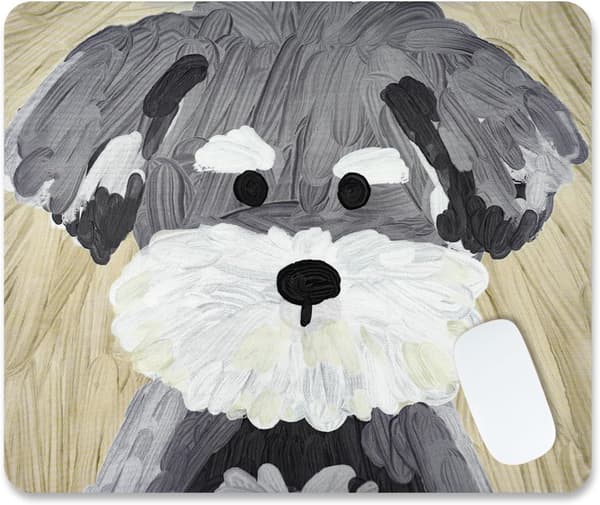 (Schnauzer) Hund Musematte Søt Musematte Store Musematter for Datamaskiner Bærbar PC Skrivebordstilbehør Gaming Musematte, Bærbar O