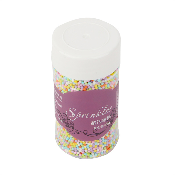 2 mm små färgglada pärlor pärlsocker fondant