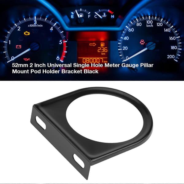 52 mm 2 tommer universal enkelt hul måler søjlemonteringsholder beslag sort