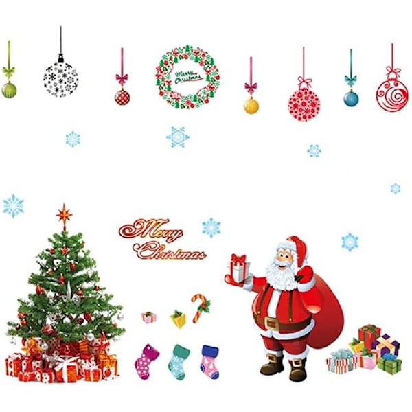 Christmas Windows Static Stickers Clings Santa Claus Snowman