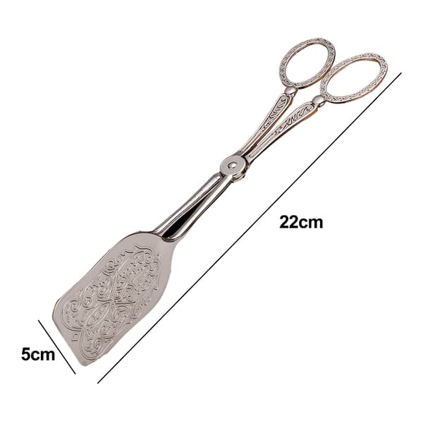 2 bakverksänger, silverpläterade, dekorativa serveringstänger, buffétänger, kakor, sallad, buffé, restaurang, kök, grilltänger