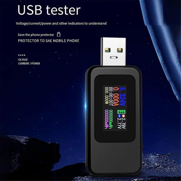 10 i 1 USB-tester DC Digital Voltmeter Amperemeter Strømspændingsmåler Amp Volt Amperemeter Detektor Power Bank Oplader