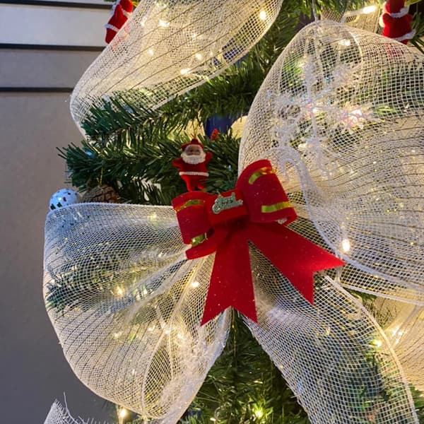 Platinum 26cm/10 yards Guld och Silver Julkrans Mesh DIY Julgransband Dekoration Julklappsband