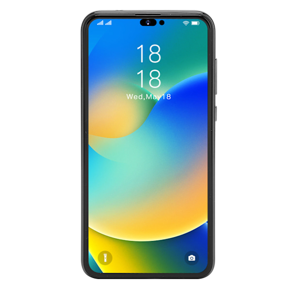 Olåst Smartphone 6,1 tum 4G-nätverk 4GB RAM 64GB ROM Ansiktsupplåsning Mobiltelefon för Android 11 100–240V Svart EU-kontakt