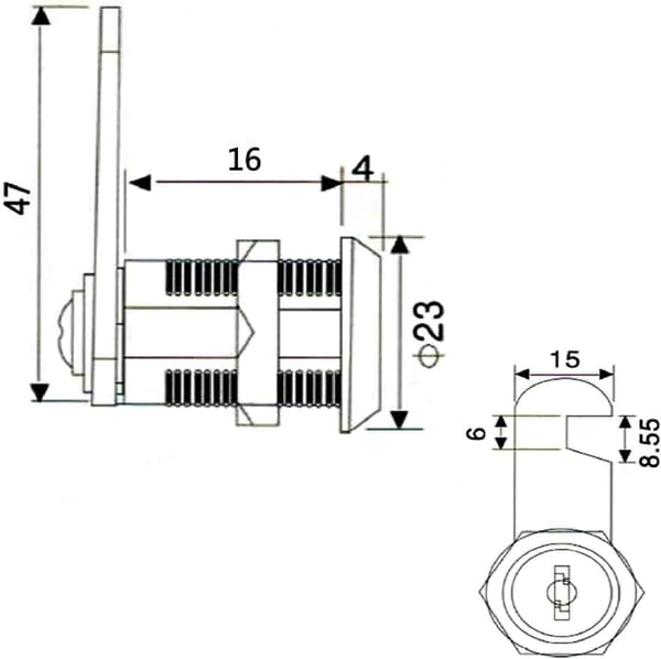 Kamlås Cylinder, Skabsdørslås, Cylinder Kamlås til M