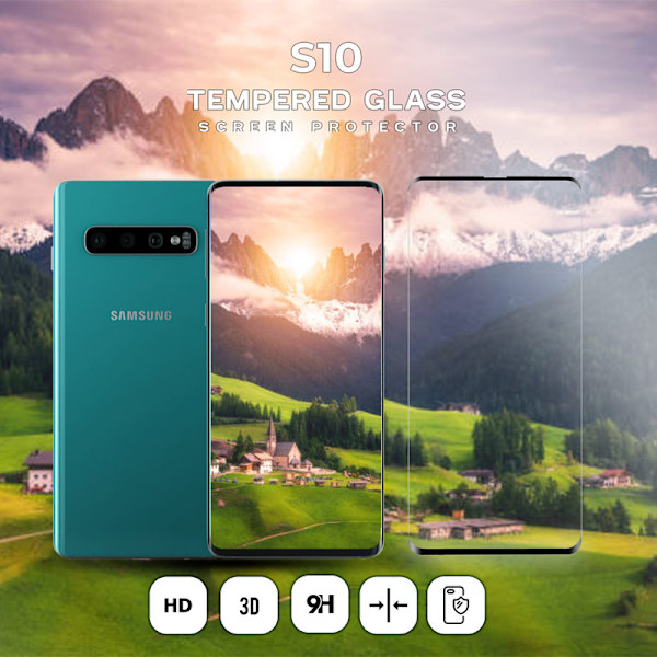 Samsung Galaxy S10 - Härdat glas 9H – Super kvalitet 3D