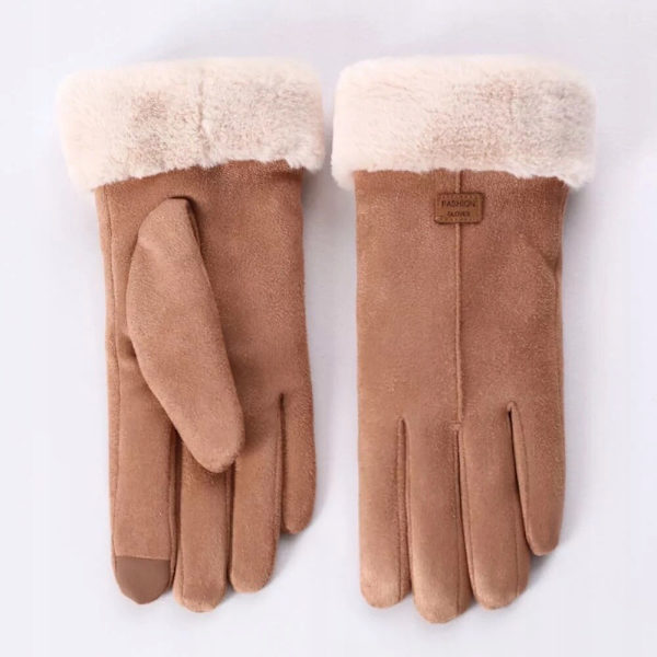 Damhandskar TOUCH, Polyester/Ekologiskt läder, 21cm, Beige
