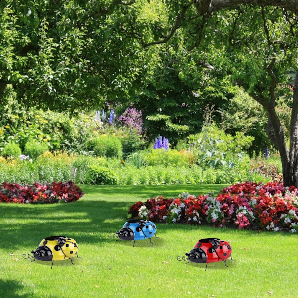 Metall nyckelpiga blomkruka insektsdesign blomkruka för