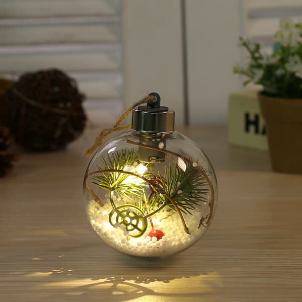 Jul LED Transparent Julkula Julgranshänge Glödande style 3