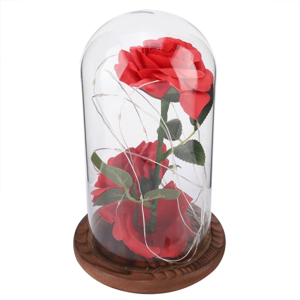 24K pläterad Rose Flower LED-lampa med cover
