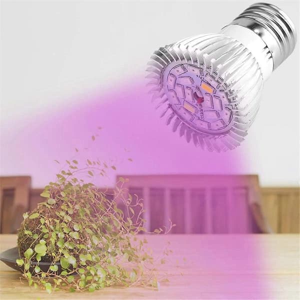 2 stk E27 Plantelys 85-265V Fullspektrum LED Vekstlys for Hydroponisk Innendørs Hage Drivhus 28W