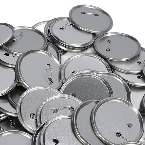 Material för knapptillverkning, tomt knapptillverkningskit, gör-det-själv-märkeskomponenter, metallskal, knappdelar, klar film för kreativa presentprojekt