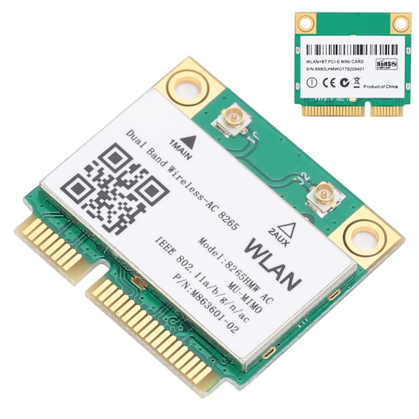 WiFi 6E-kort, pålitlig prestanda, tri-band trådlös modul, Bluetooth 5.3 intern adapter för bärbar dator med 802.11AC dual-band stöd MINI PCI E