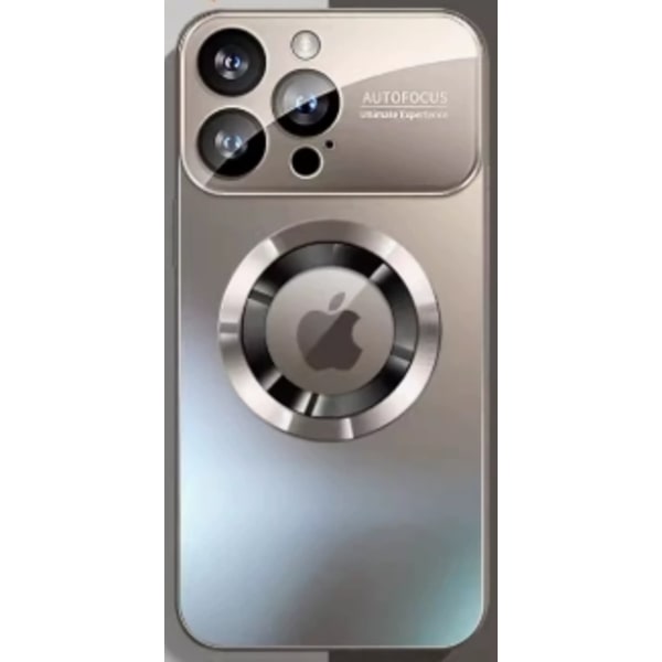 Fingeravtrycksresistent heltäckande stötdämpande fodral för iPhone 15 Pro Max Titanium Gray