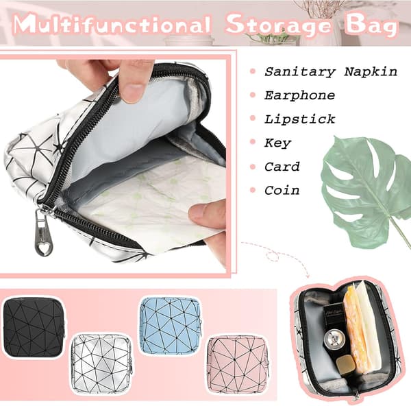 11.5*11.5*3cm, (svart) 2 stycken menstruationsväskor för tonårsflickor St