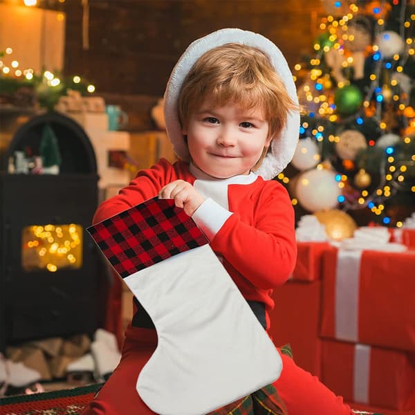 2-pack julstrumpor, tomma julklappsstrumpor, strumpor för upphängning vid eldstaden red