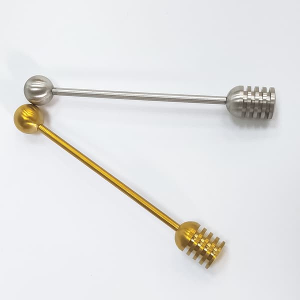 2 stk. 304 Rustfrit Stål Honningske (Guld Farve), Sirup Dyppe Sæt