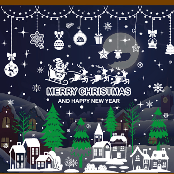 Christmas Window Clings Snowflake Reindeer Santa Claus Elf