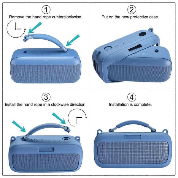 Silikonhåndtakdeksel erstatning for SoundLink Max bærbar Bluetooth-høyttaler, blå