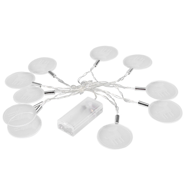 178cm 10LED Akryl Disk LED Ljus Lampsträng för Fest Högtidsdekoration Wapiti