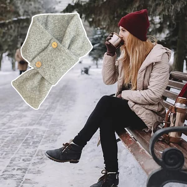 Høst Vinter Unisex Skjerf Kort All Neck Varm Tykke Skjerf Mann Kvinner