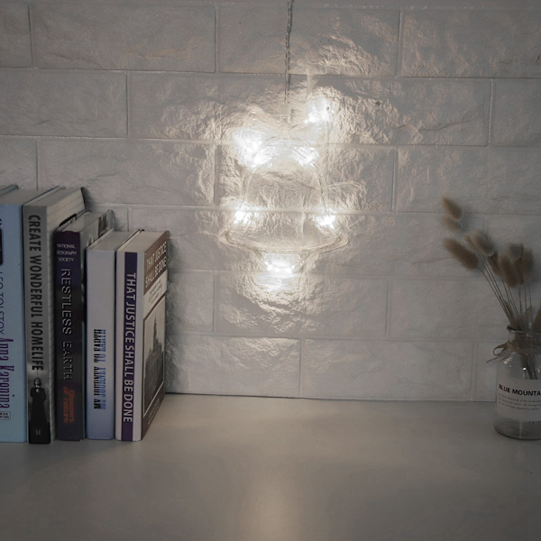 8 LED-lampor Koppartråd Batteridriven Klockform med Sugkopp Dekorationslampa (Ren vit)