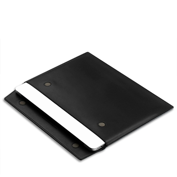 För OS X Laptopväska Kuvertstil PU Läder Exakt Storlek Multifunktionell Laptopfodral för 13 Tum Enheter Svart PU Läder Horisontell Stil