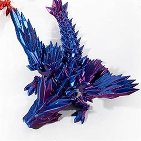 3D-printet ædelstensdragegave Gradient High-End figur miljøvenlig krystaldragelegetøjsfigur, lilla
