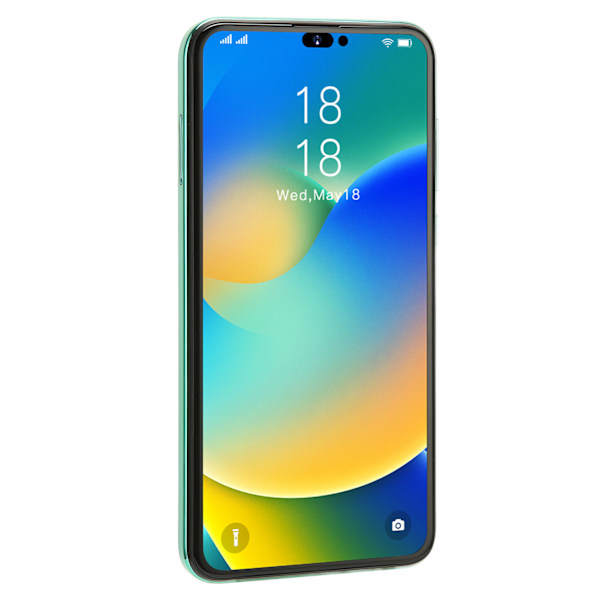Olåst Smartphone 6,1 tum 4G-nätverk 4GB RAM 64GB ROM Ansiktsupplåsning Mobiltelefon för Android 11 100‑240V Grön EU-kontakt