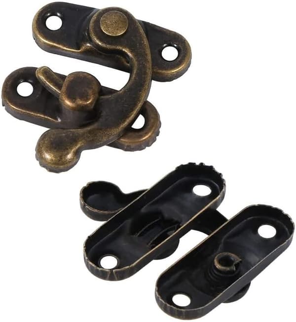 20 Stykker Metal Hornlåse Hasp Krog Bronze Velegnet til Retro