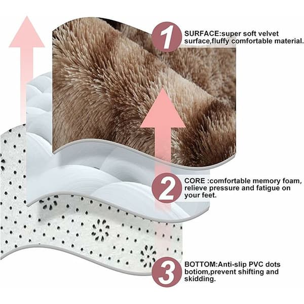 Loddent soveromsmatte, myk loddent matte, stue matte, fluffy ekstra