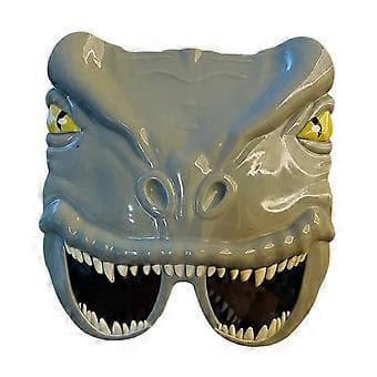 Dinosauruslasit, asulasit naamiaisasuihin syntymäpäiväjuhliin, harmaa iso dinosaurus