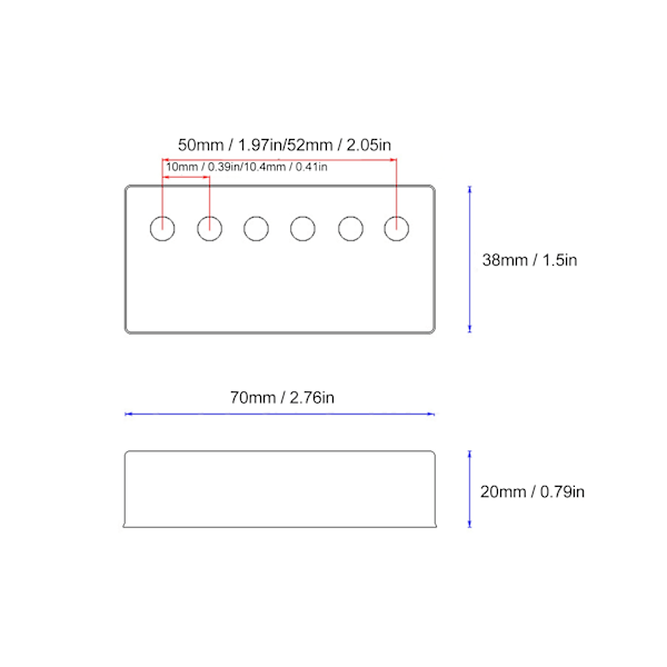 Gitarr Pickup Skydd För Elgitarr Dubbel Spole Mässing Pickup Skydd Metall Material Lätt Korrosionsbeständig Lätt Installation Med Polerad