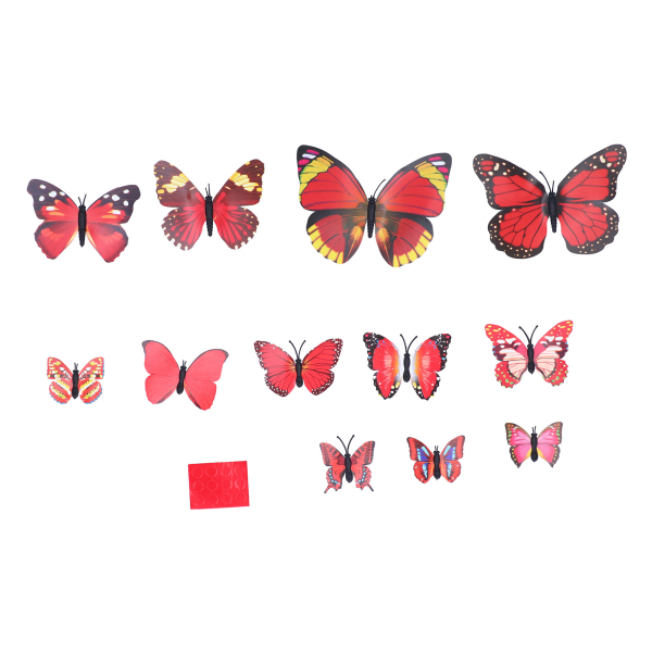 12 ST Färgglada fjärilar väggklistermärken 3-dimensionell DIY Art