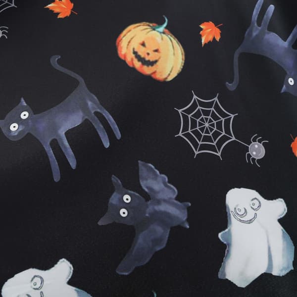 Voksen Halloween kostume - Græskar Spøgelse Trykt Cocktailkjole Størrelse XL sort black Size XL