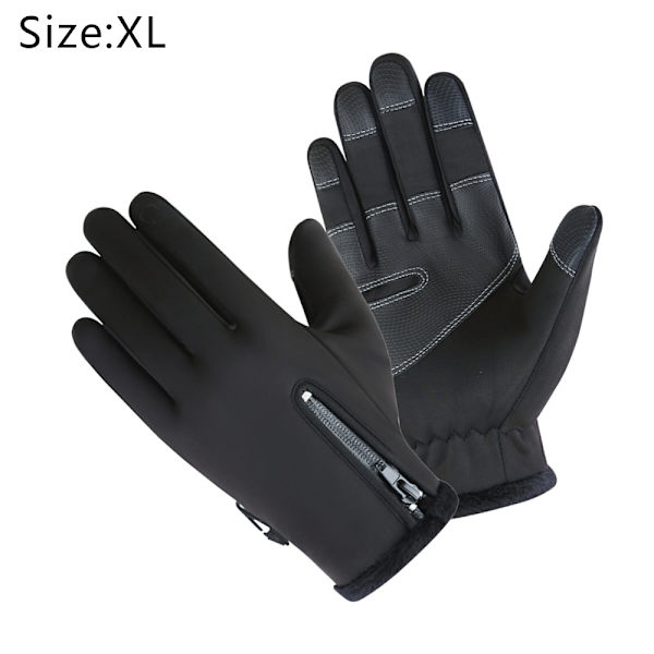 Vandtætte Vinterhandsker Varme Vindtætte Fingre Touch Screen Handsker til Mænd Skiløb Black XL code