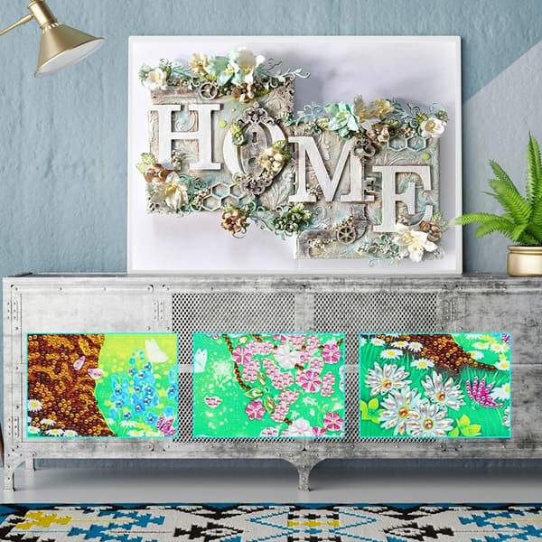 DIY 5D Diamantmaleri efter tal Kit HJEM Diamantkunst Fuld boremaskine