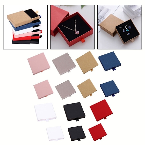 Smyckesförpackning Lådtyp Halsband Smyckeskrin Presentförpackning Mörkblå 8CM