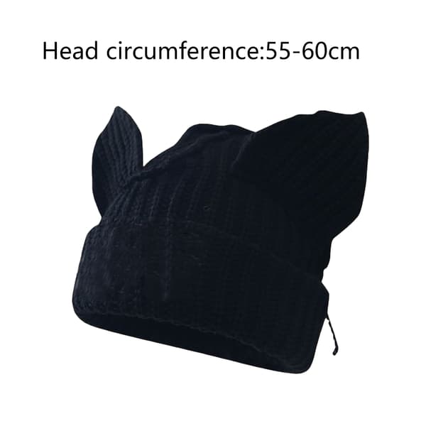 Mössor Dam, Kattmössa stickade mössor Vintermössor för damer Kattöron Mössa Söt Mössa Stickad Ullmössa Varm Slouchy Mössa