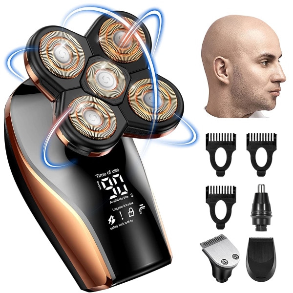 Huvudrakapparater för skalliga män, Anti-kläm elektrisk rakhyvel för män,
