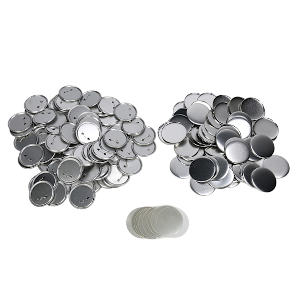 Material för knapptillverkning, tomt knapptillverkningskit, gör-det-själv-märkeskomponenter, metallskal, knappdelar, klar film för kreativa presentprojekt