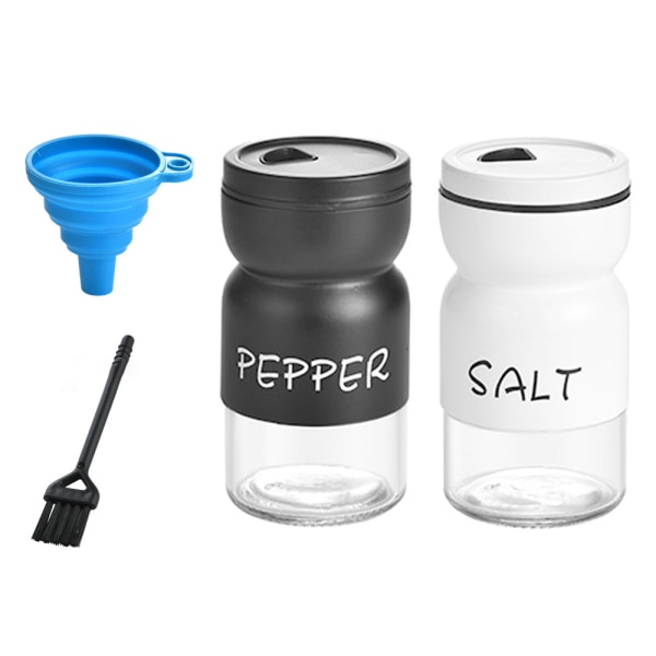 Farmhouse Salt och Peppar Shakers Set med justerbara lock