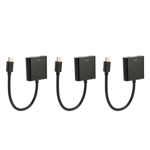 3 stk. Mini DP til VGA Adapter 1900x1200 60Hz Stabil Transmission Plug and Play Mini DisplayPort til VGA Adapter til PC