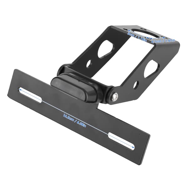 Motorcykelnummerpladebeslag i rustfrit stål, universelt justerbart, robust aluminiumslegering, foldbart design, integreret LED-blinklys, bredt