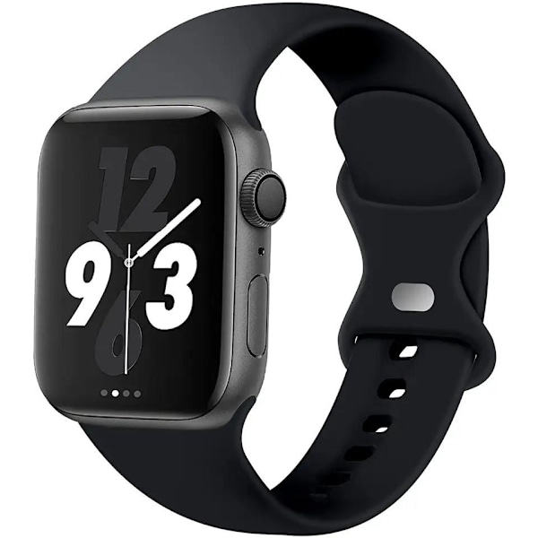 Apple Watch kompatibelt Armband Silikon SVART 38/40/41 mm Black S