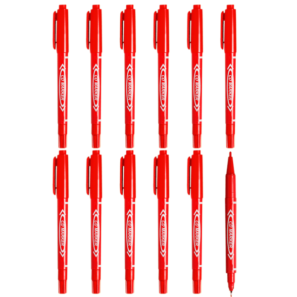 12Pack Marker Pen - Filtpennor Ritpennor Dubbla borstpennor red