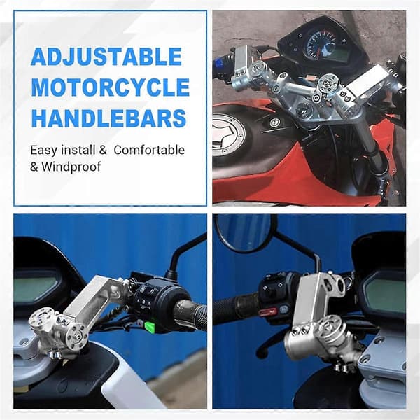 Justerbart motorsykkelstyre, avtakbart styresystem for 125cc scooter sølv